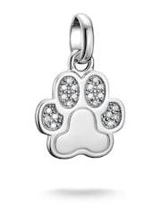 Thomas Sabo Silver Plated Charm Connect Paw Pendant With Stones - Image 1 of 4