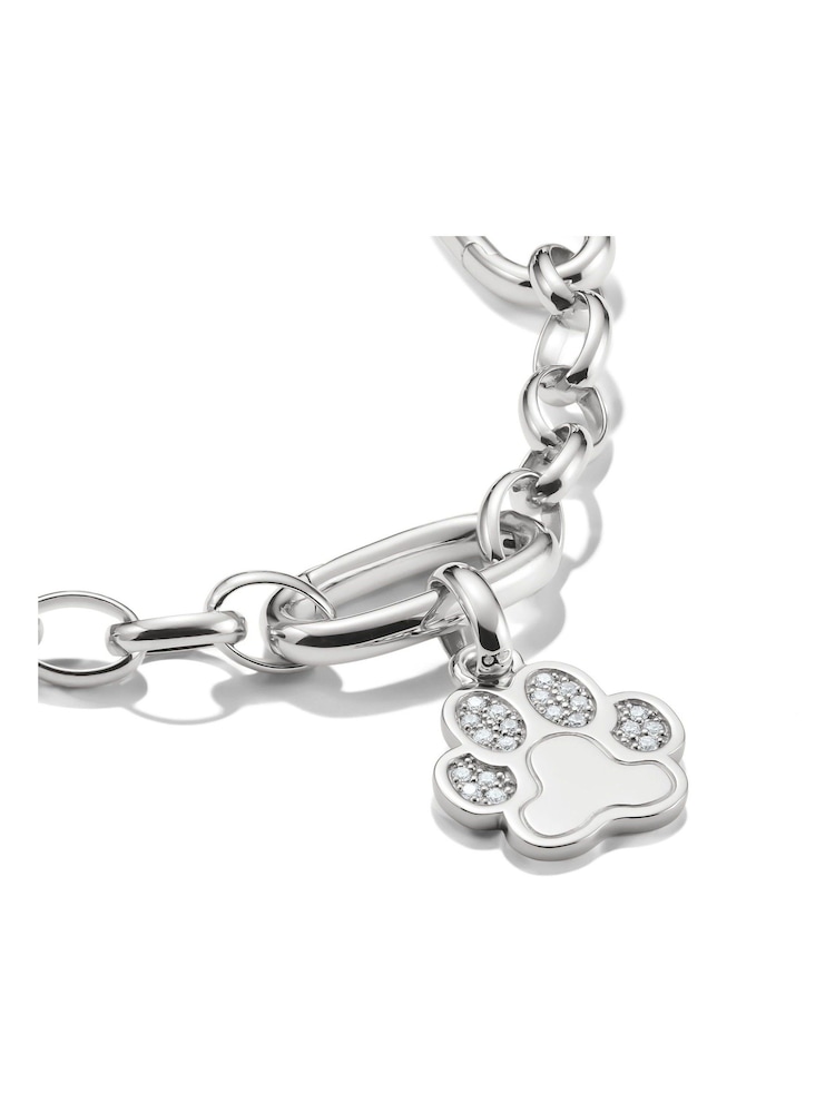 Thomas Sabo Silver Plated Charm Connect Paw Pendant With Stones - Image 2 of 4