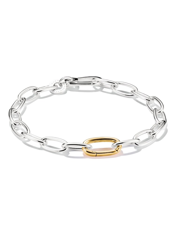 Thomas Sabo Silver Tone Charm Connect Bicolour Link Bracelet - Image 1 of 4