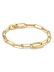 Thomas Sabo Gold Tone Charm Connect Paperclip Link Bracelet - Image 1 of 3