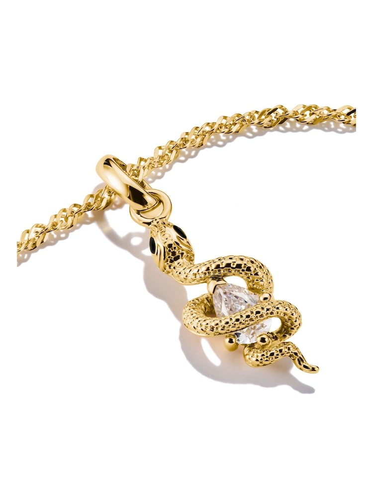 Thomas Sabo Gold Tone Charm Connect Snake Pendant With Stone - Image 2 of 4 Thomas Sabo Gold Tone Charm Connect Snake Pendant With Stone - Image 2 of 4