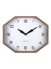 Karlsson Mocha Brown Modern Factory Octagon Wall Clock - Image 2 of 3
