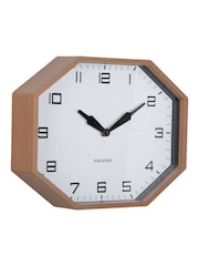 Karlsson Mocha Brown Modern Factory Octagon Wall Clock - Image 3 of 3