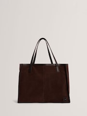 Ted Baker Brown ANNIEYY Script Detail Large Suede Tote - Image 2 of 5