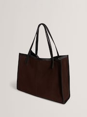 Ted Baker Brown ANNIEYY Script Detail Large Suede Tote - Image 3 of 5