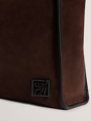 Ted Baker Brown ANNIEYY Script Detail Large Suede Tote - Image 4 of 5