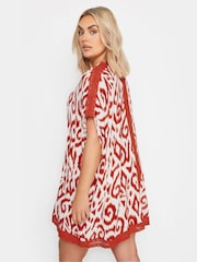 Yours Curve White Black Floral Print Crochet Trim Kimono - Image 3 of 5