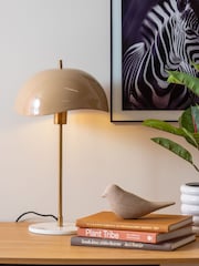Leitmotiv Soft Brown Waved Dome Table Lamp - Image 1 of 2