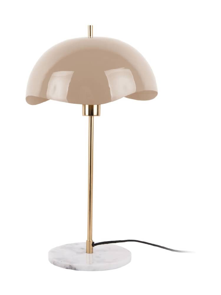 Present Time Soft Brown Waved Dome Table Lamp - Image 2 of 2 Present Time Soft Brown Waved Dome Table Lamp - Image 2 of 2