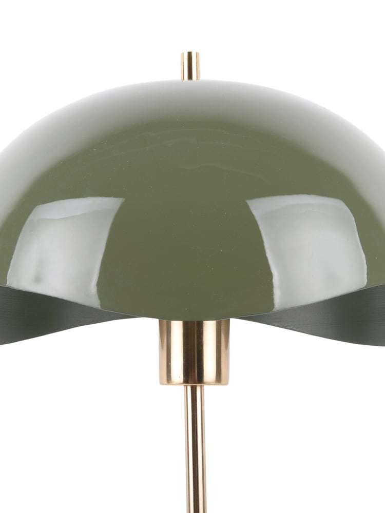 Present Time Jungle Green Waved Dome Table Lamp - Image 3 of 3 Present Time Jungle Green Waved Dome Table Lamp - Image 3 of 3