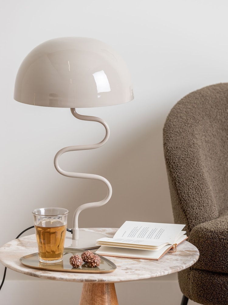Present Time Warm Grey Twist Table Lamp - Image 1 of 2 Present Time Warm Grey Twist Table Lamp - Image 1 of 2