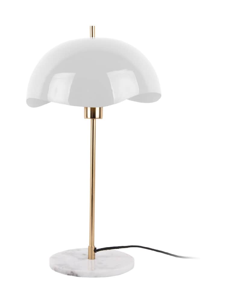Present Time White Waved Dome Table Lamp - Image 2 of 2 Present Time White Waved Dome Table Lamp - Image 2 of 2
