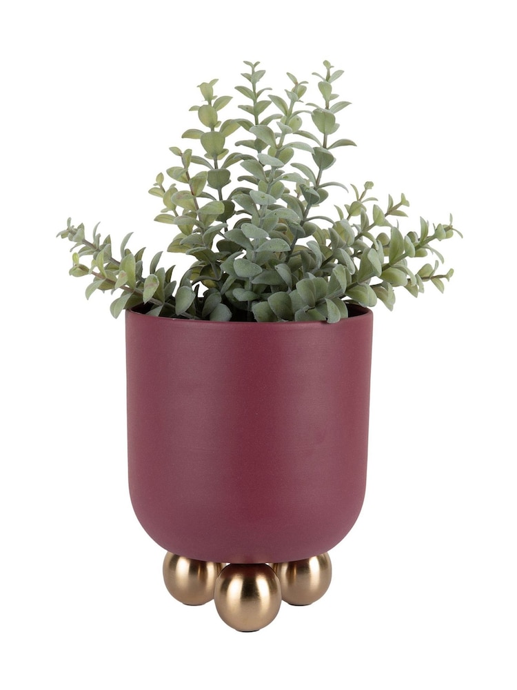 Present Time Dark Mauve Small Estilo Plant Pot - Image 2 of 3 Present Time Dark Mauve Small Estilo Plant Pot - Image 2 of 3