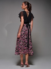 Jolie Moi Black Two Tone Chiffon Midaxi Dress - Image 2 of 6