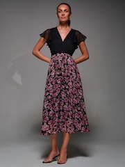 Jolie Moi Black Two Tone Chiffon Midaxi Dress - Image 6 of 6