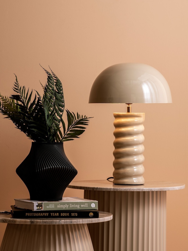 Present Time Warm Grey Gracio Table Lamp - Image 1 of 3 Present Time Warm Grey Gracio Table Lamp - Image 1 of 3