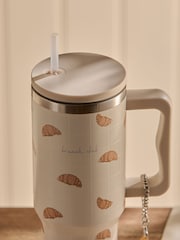 Cream Brunch Club Print 900ml Water Bottle - Image 3 of 4