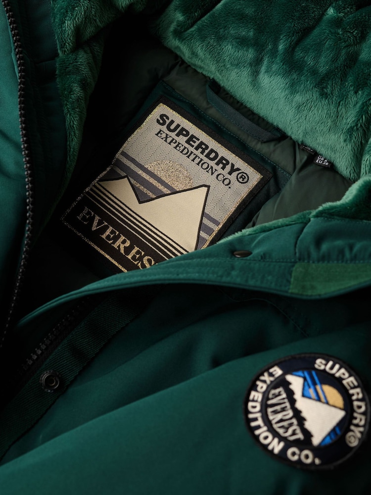 Superdry Green Everest Faux Fur Parka Coat - Image 14 of 14 Superdry Green Everest Faux Fur Parka Coat - Image 14 of 14