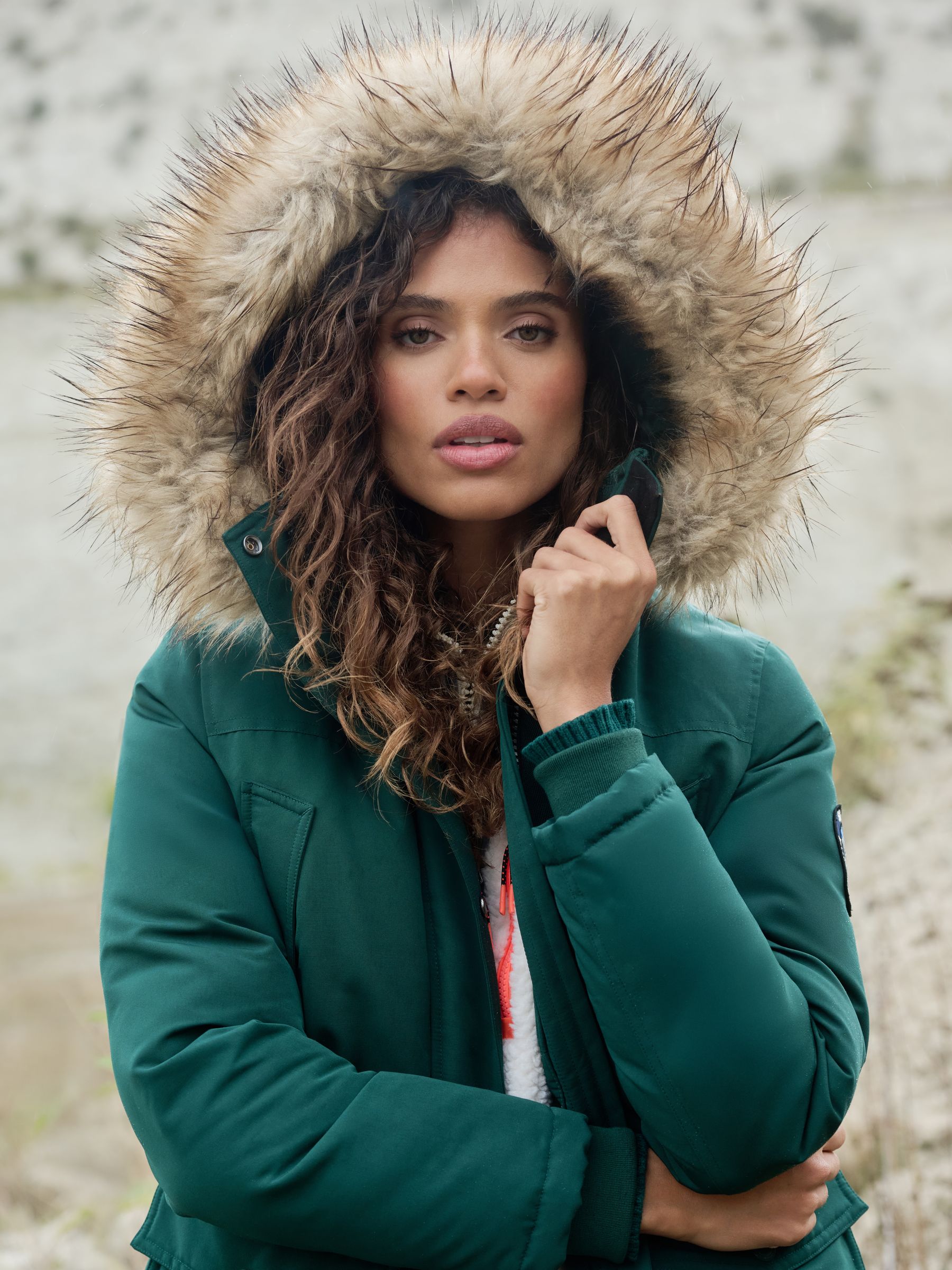 Buy Superdry Green Everest Faux Fur Parka Coat from Next USA