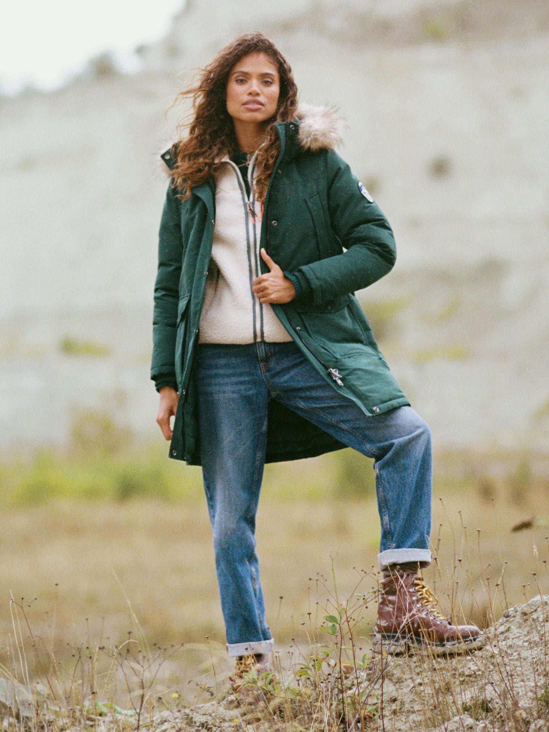 Buy Superdry Green Everest Faux Fur Parka Coat from Next USA