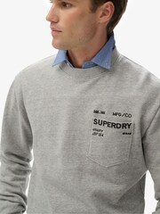 Superdry Grey Utility Loose Sweat Top - Image 5 of 7