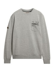 Superdry Grey Utility Loose Sweat Top - Image 6 of 7