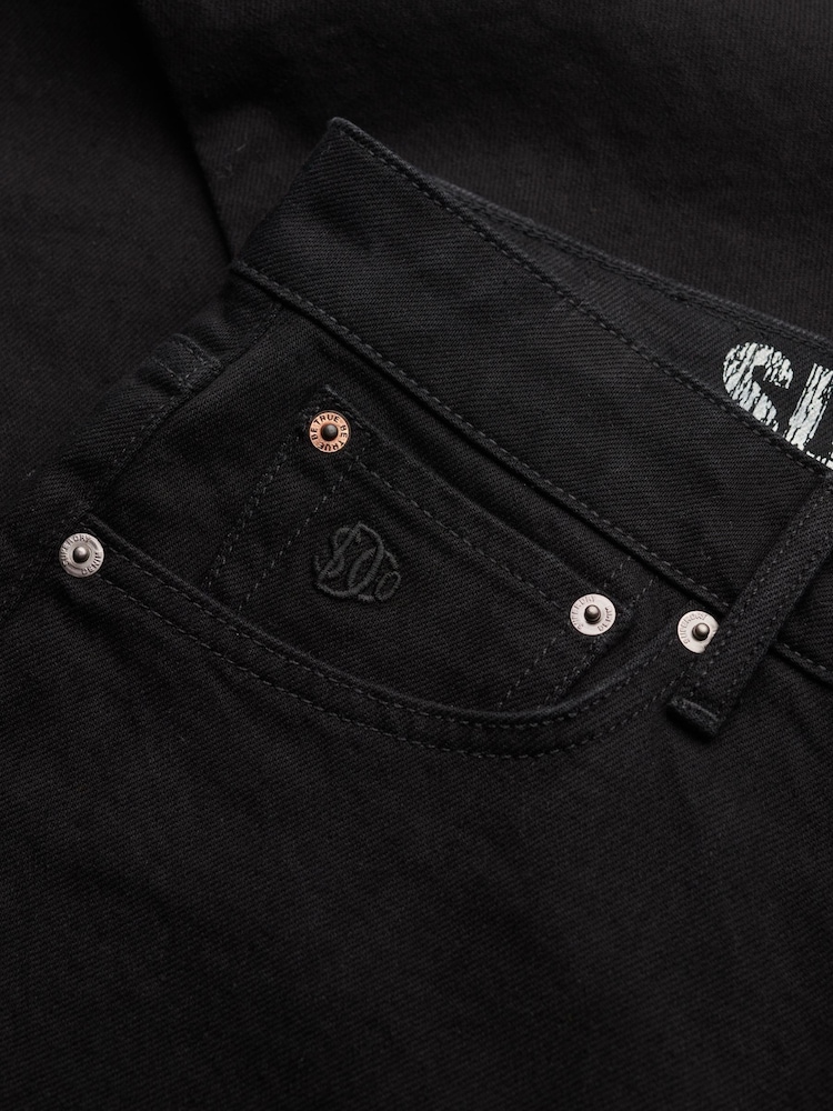 Superdry Black Cotton Vintage Slim Jeans - Image 8 of 8