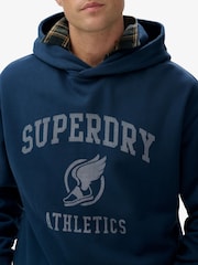 Superdry Blue Vintage Athletics Oversized Hoodie - Image 4 of 7