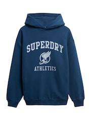 Superdry Blue Vintage Athletics Oversized Hoodie - Image 6 of 7