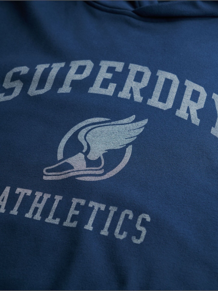 Superdry Blue Vintage Athletics Oversized Hoodie - Image 7 of 7