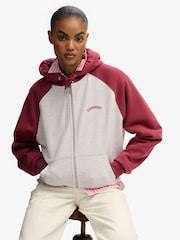 Superdry White Essential Logo Raglan Zip Hoodie - Image 4 of 7