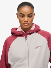 Superdry White Essential Logo Raglan Zip Hoodie - Image 5 of 7