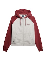 Superdry White Essential Logo Raglan Zip Hoodie - Image 6 of 7