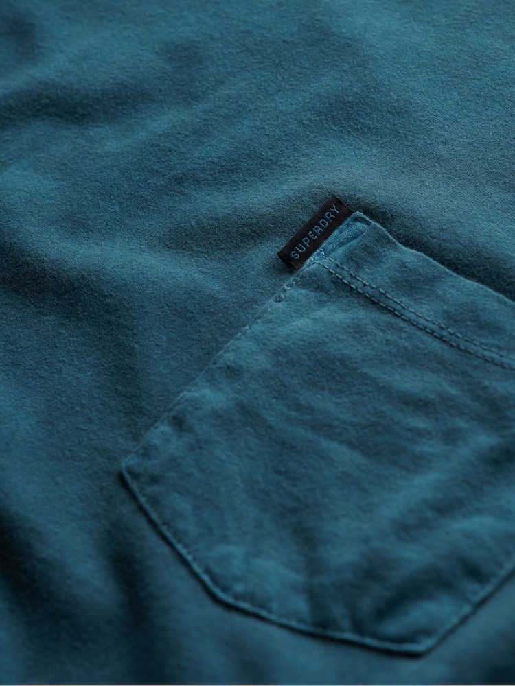 Superdry Blue Classic Essential Pocket T-Shirt - Image 7 of 7