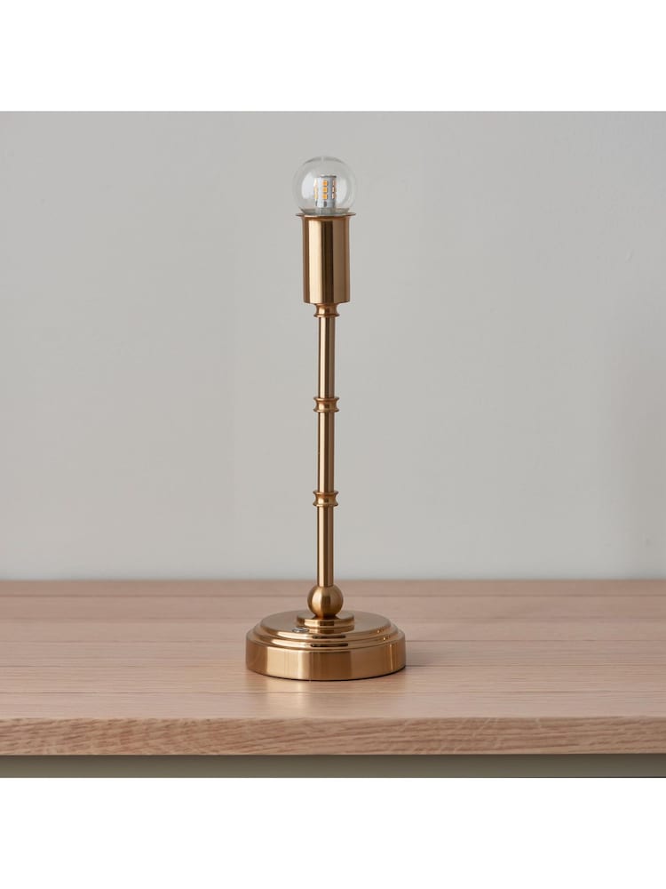 Gallery Home Brass Danny Rechargeable Table Lamp Base Aged - Image 2 of 6