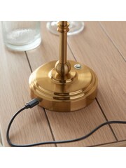 Gallery Home Brass Danny Rechargeable Table Lamp Base Aged - Image 5 of 6