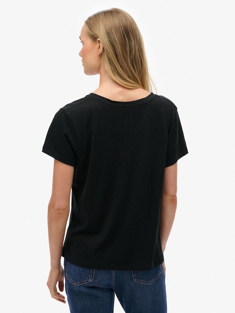 Superdry Black Studios Slub Embroidered T-Shirt - Image 2 of 5 Superdry Black Studios Slub Embroidered T-Shirt - Image 2 of 5