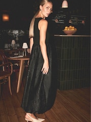 Y.A.S Sleeveless Bow Detail Tweed Mini Black Dress - Image 2 of 4