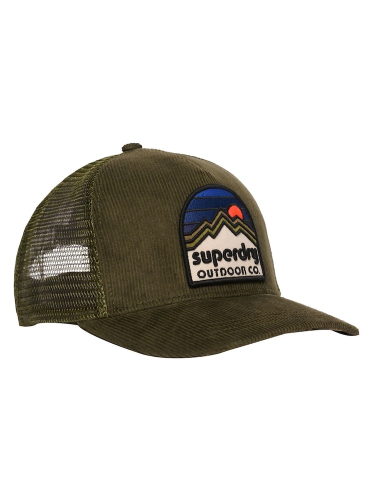 Superdry Green Mesh Cord Trucker Cap - Image 1 of 5 Superdry Green Mesh Cord Trucker Cap - Image 1 of 5