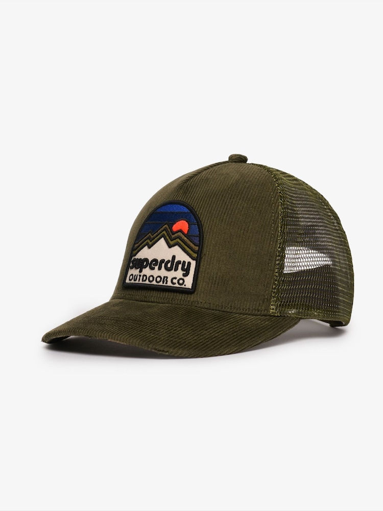 Superdry Green Mesh Cord Trucker Cap - Image 2 of 5 Superdry Green Mesh Cord Trucker Cap - Image 2 of 5