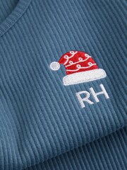 Personalised Toddlers Embroidered Santa Hat Pyjamas Set by Stitch Style - Image 3 of 6