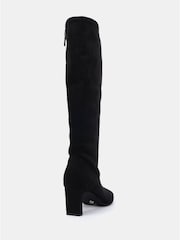 Schwarz - Novo GAZE Slim Block Heel Chisel Toe Stretch Knee Boot - Bild 4 von 6