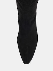 Schwarz - Novo GAZE Slim Block Heel Chisel Toe Stretch Knee Boot - Bild 5 von 6