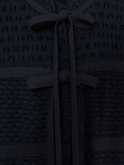 Reiss Navy Katerina Embroidered Long-Sleeve Belted Playsuit - Image 7 of 7