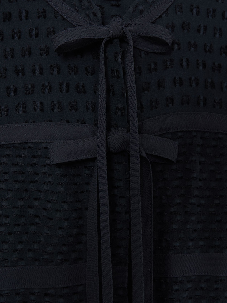 Reiss Navy Katerina Embroidered Long-Sleeve Belted Playsuit - Image 7 of 7