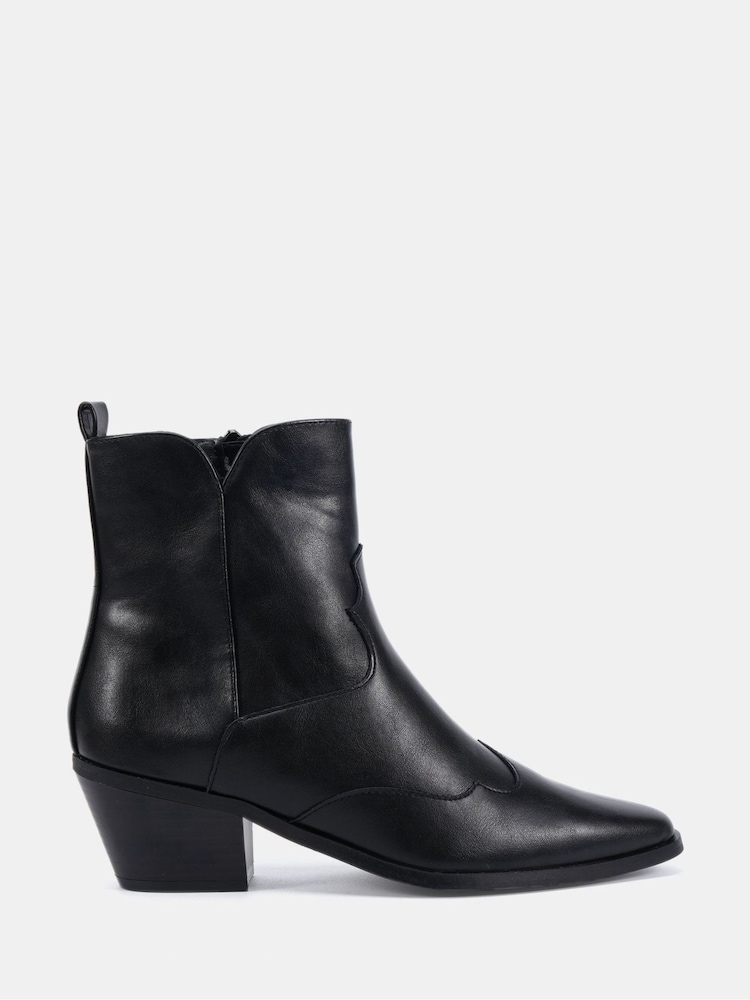 Novo Black Diablo Low Heel Western Boots - Image 2 of 6 Novo Black Diablo Low Heel Western Boots - Image 2 of 6