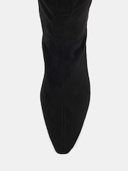 Schwarz - Novo GAZE Slim Block Heel Chisel Toe Stretch Knee Boot - Bild 5 von 6