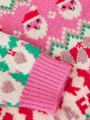 Angels By Accessorize Pink Girls Christmas Jumper - Image 2 of 2