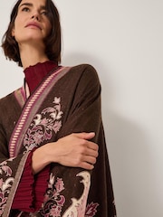 Monsoon Pink Crissy Jacquard Wrap Cardigan - Image 2 of 5