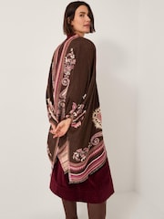 Monsoon Pink Crissy Jacquard Wrap Cardigan - Image 3 of 5